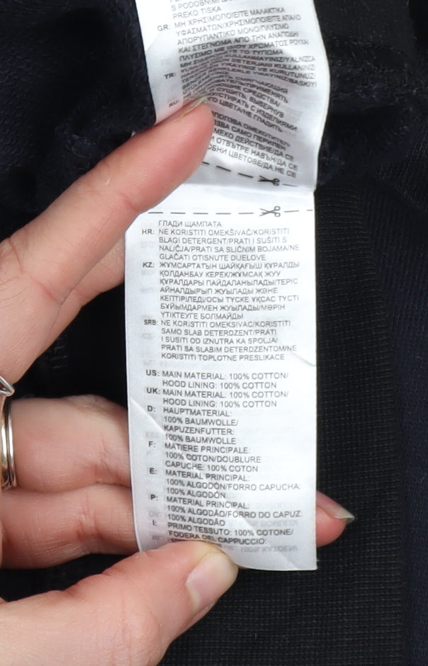 Adidas Womens Black Cotton Pullover Hoodie Size 12 with Logo