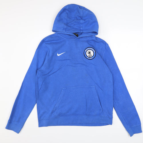 Nike Boys Blue XL Pullover Hoodie – Football Logo Graphic Sweatshirt