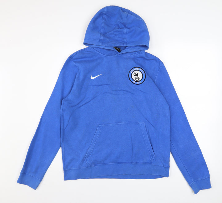 Nike Boys Blue XL Pullover Hoodie – Football Logo Graphic Sweatshirt