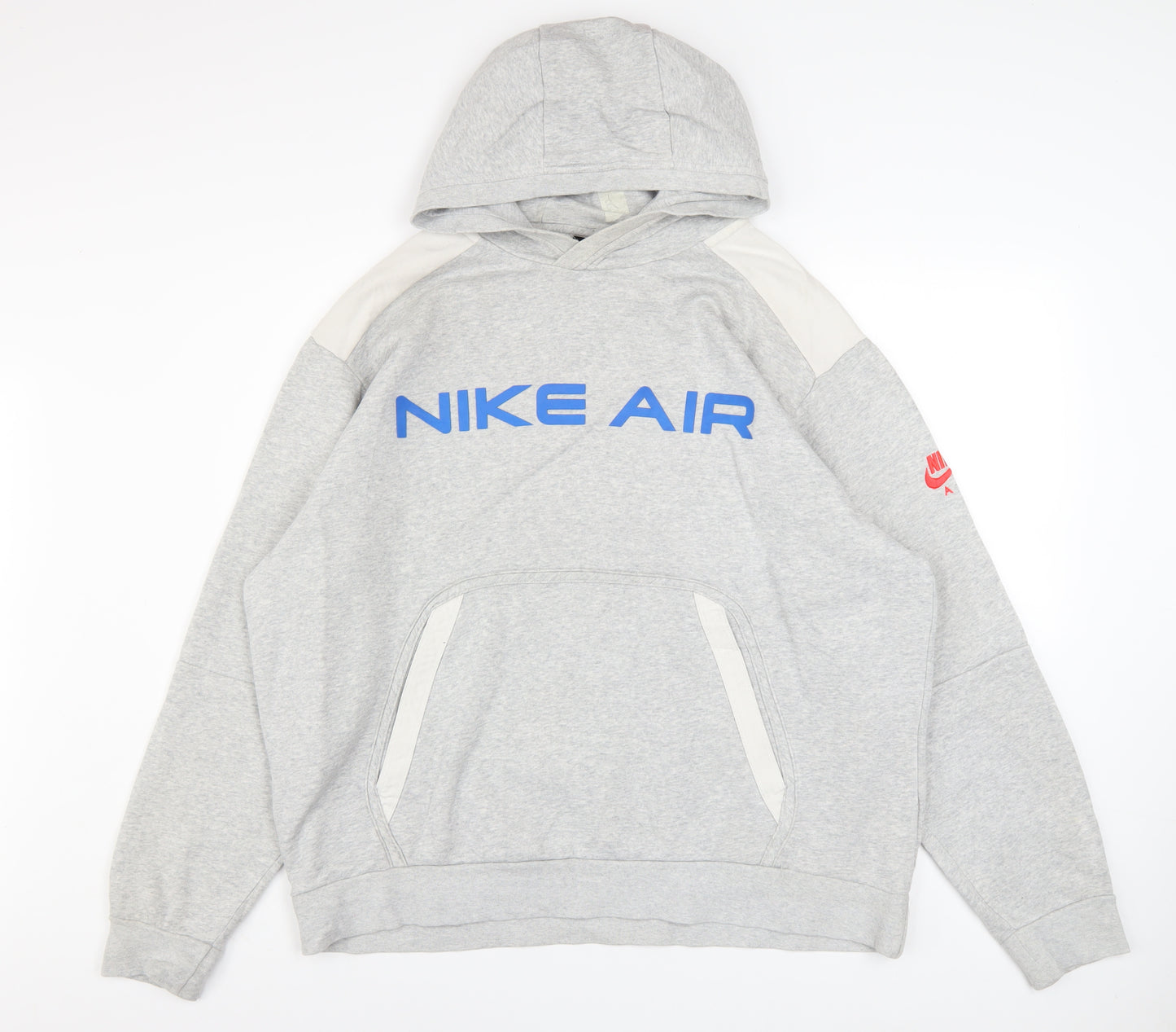Nike Air Men’s Grey XL Pullover Hoodie with Logo Print