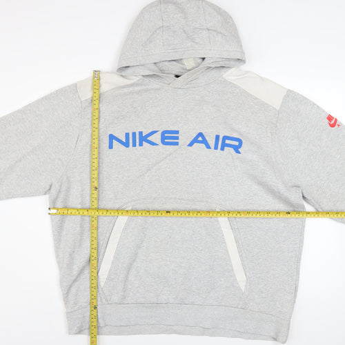 Nike Air Men’s Grey XL Pullover Hoodie with Logo Print