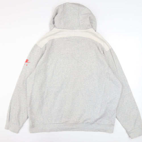 Nike Air Men’s Grey XL Pullover Hoodie with Logo Print