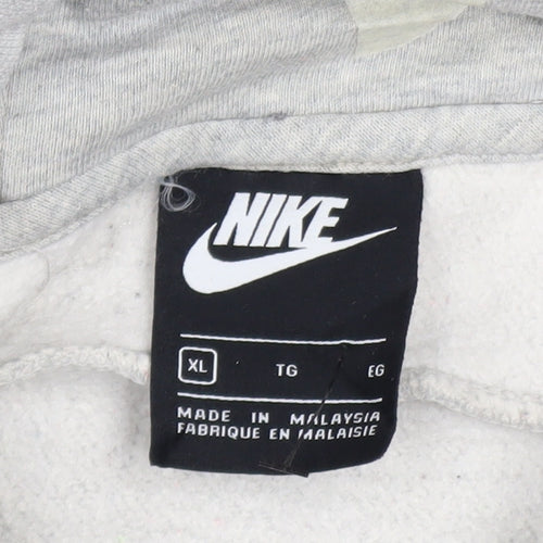 Nike Air Men’s Grey XL Pullover Hoodie with Logo Print