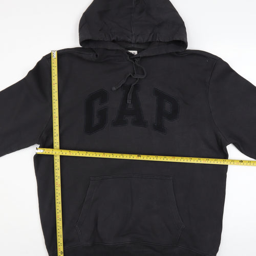 GAP Men's Black Pullover Hoodie L Cotton Blend Classic Style