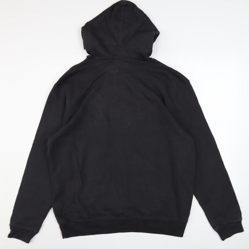 GAP Men's Black Pullover Hoodie L Cotton Blend Classic Style