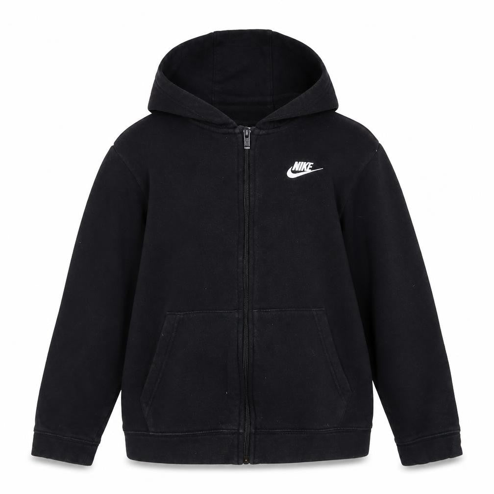 Nike Boys Black Full Zip Fleece Hoodie L 13-14 Years Logo Casual