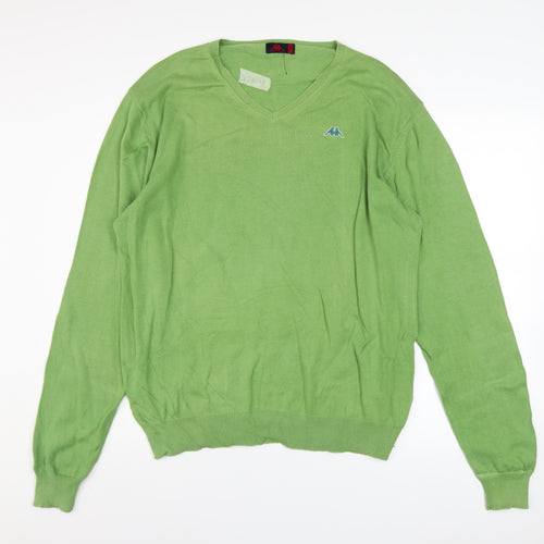 Robe Di Kappa Men's Green Cotton V-Neck Jumper Size L