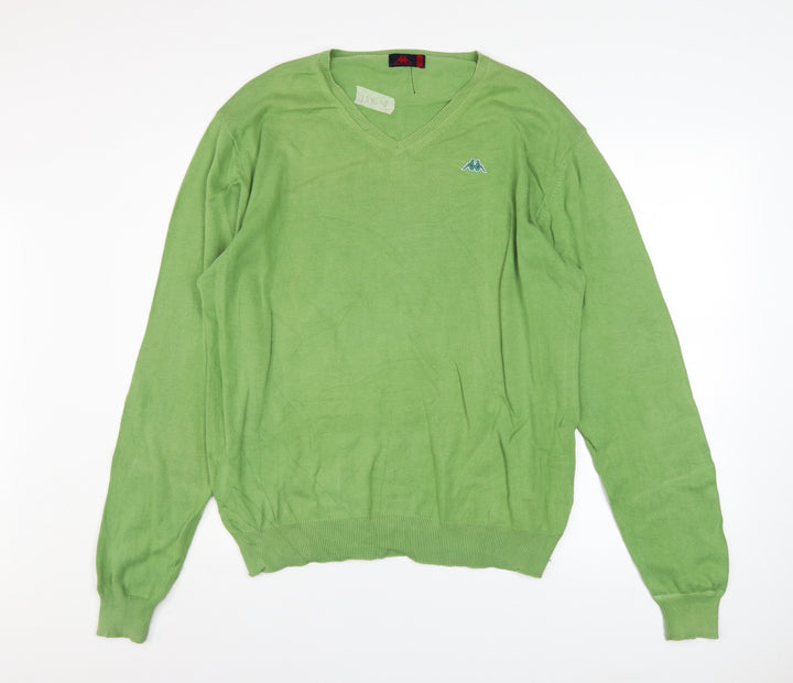 Robe Di Kappa Men's Green Cotton V-Neck Jumper Size L
