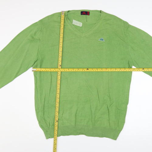 Robe Di Kappa Men's Green Cotton V-Neck Jumper Size L