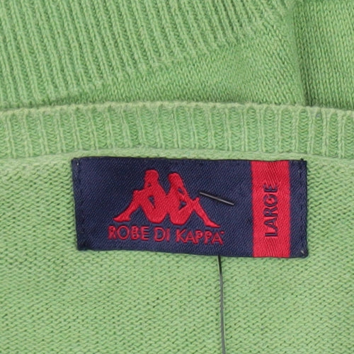 Robe Di Kappa Men's Green Cotton V-Neck Jumper Size L