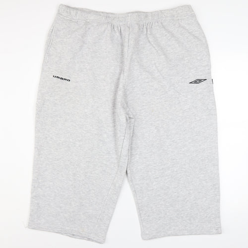 Umbro Mens Grey 2XL Sweat Shorts Elastic Waist Activewear
