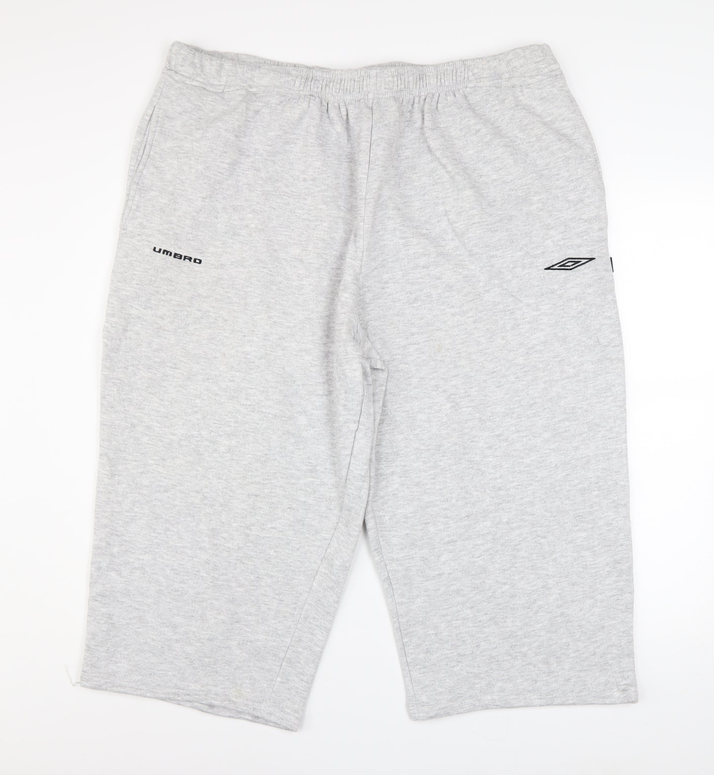 Umbro Mens Grey 2XL Sweat Shorts Elastic Waist Activewear
