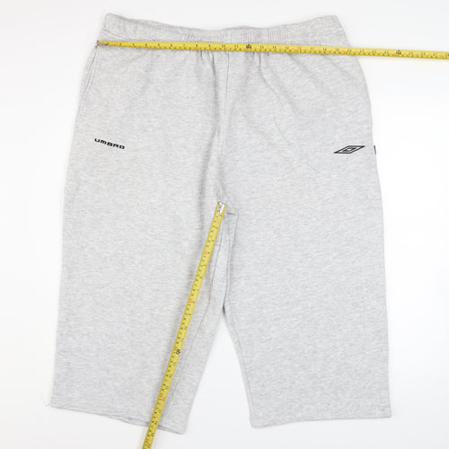 Umbro Mens Grey 2XL Sweat Shorts Elastic Waist Activewear