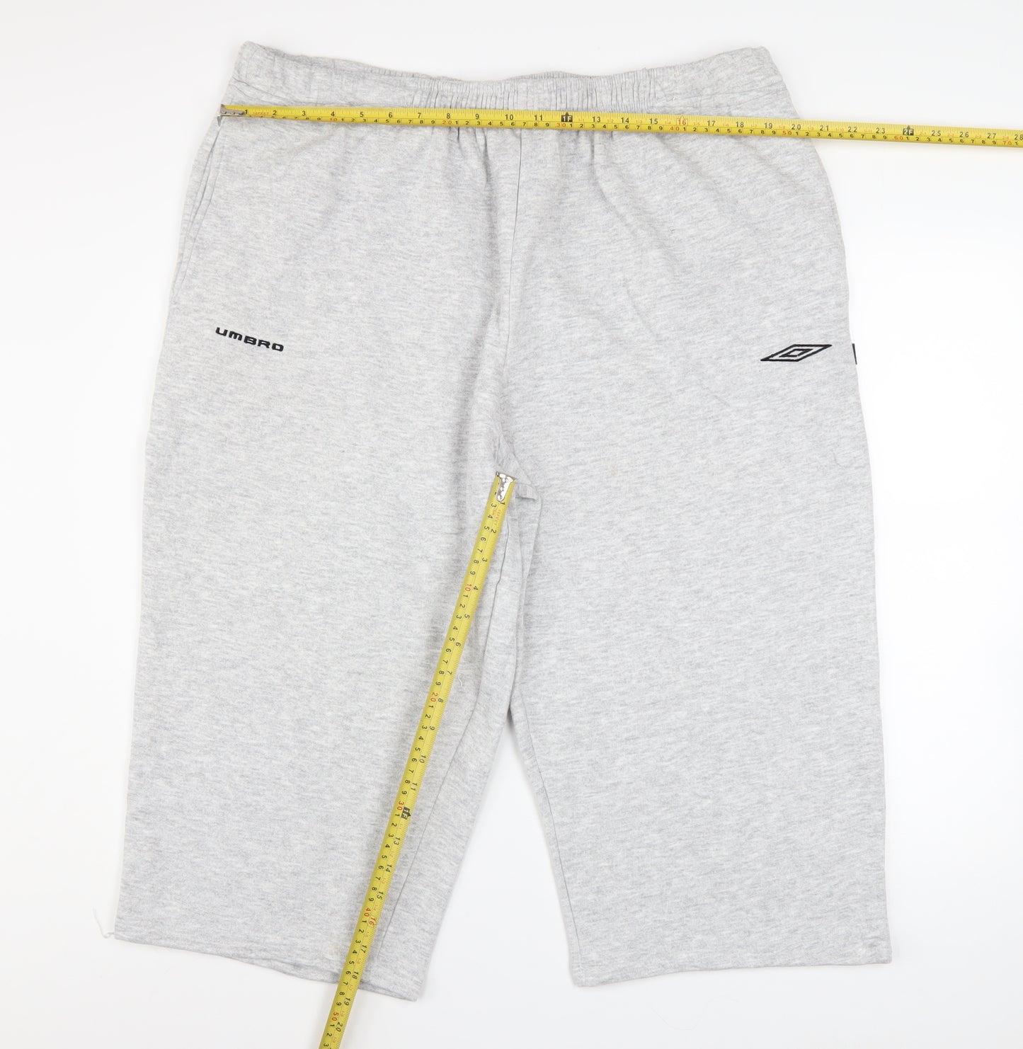 Umbro Mens Grey 2XL Sweat Shorts Elastic Waist Activewear