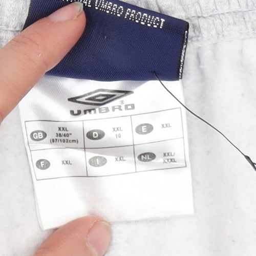 Umbro Mens Grey 2XL Sweat Shorts Elastic Waist Activewear