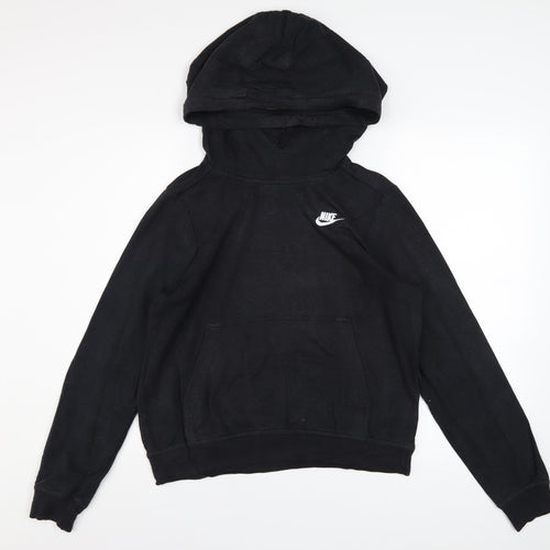 Nike Men's Black Pullover Hoodie Small Logo Sports Sweatshirt