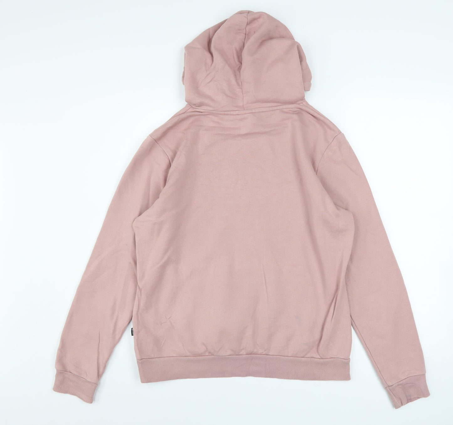 Puma Womens Pink Pullover Hoodie Medium Cotton Blend Logo Casual