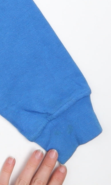 Disney Women Blue Stitch Pullover Hoodie 2XS Cotton Blend