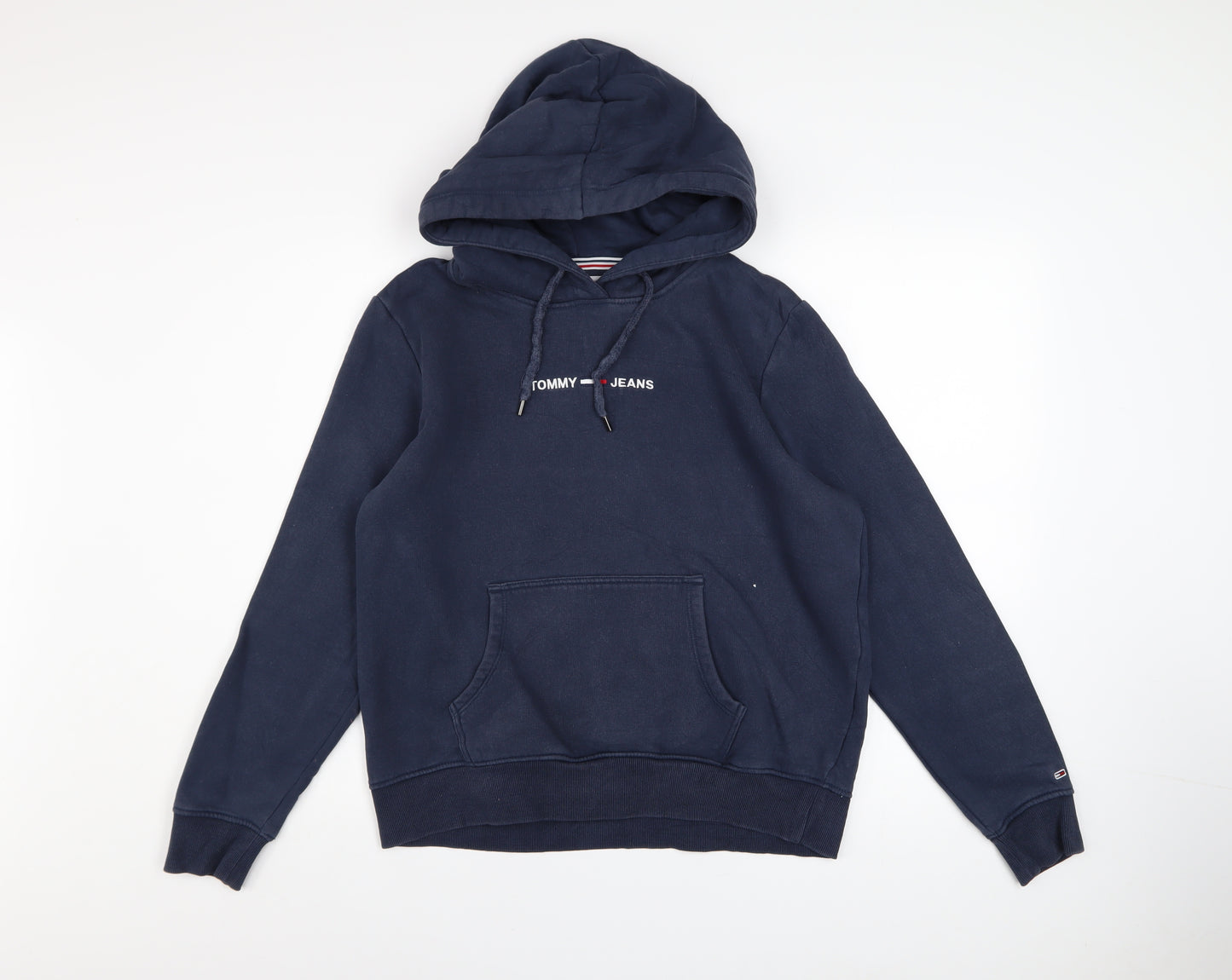 Tommy Jeans Men's Blue Pullover Hoodie Medium Logo Cotton Blend