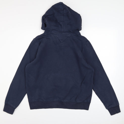 Tommy Jeans Men's Blue Pullover Hoodie Medium Logo Cotton Blend
