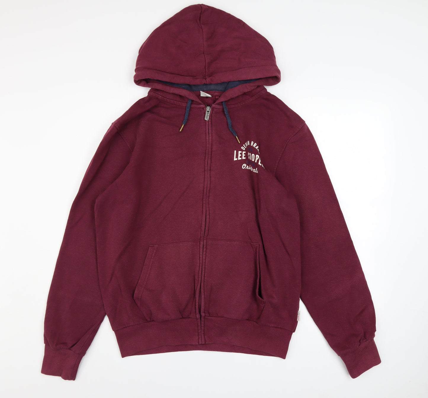Lee Cooper Men's Red Full Zip Hoodie Size M Casual Fleece Jacket