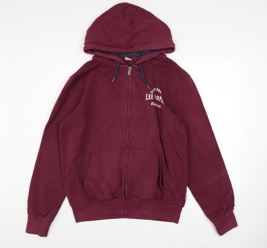 Lee Cooper Men's Red Full Zip Hoodie Size M Casual Fleece Jacket