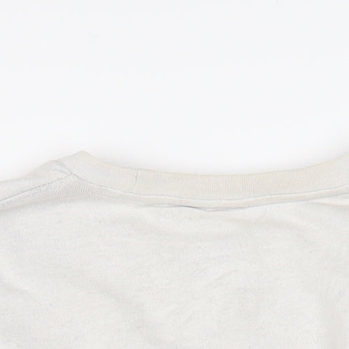 Nike Women’s Beige Pullover Sweatshirt L Logo Print Cotton Blend