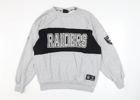 Primark NFL Raiders Grey Men's Small Graphic Pullover Sweatshirt