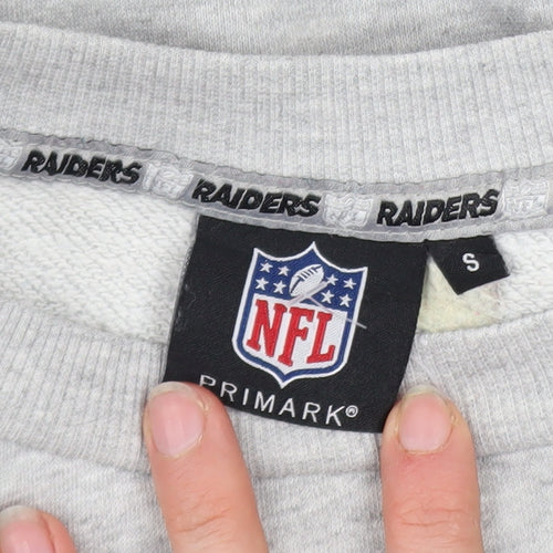 Primark NFL Raiders Grey Men's Small Graphic Pullover Sweatshirt