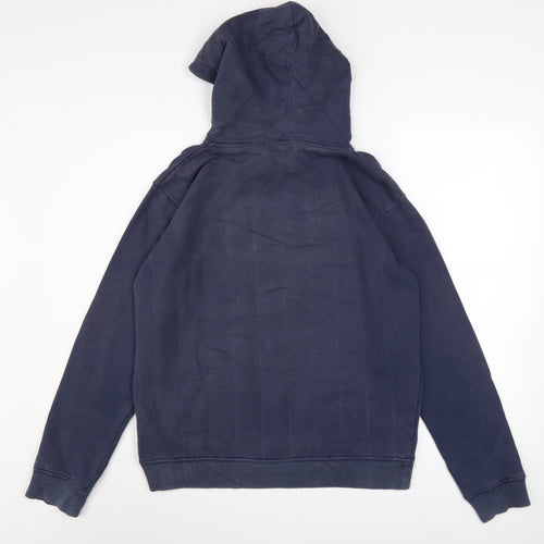 adidas Men's Blue Pullover Hoodie S Logo Fleece Sweatshirt