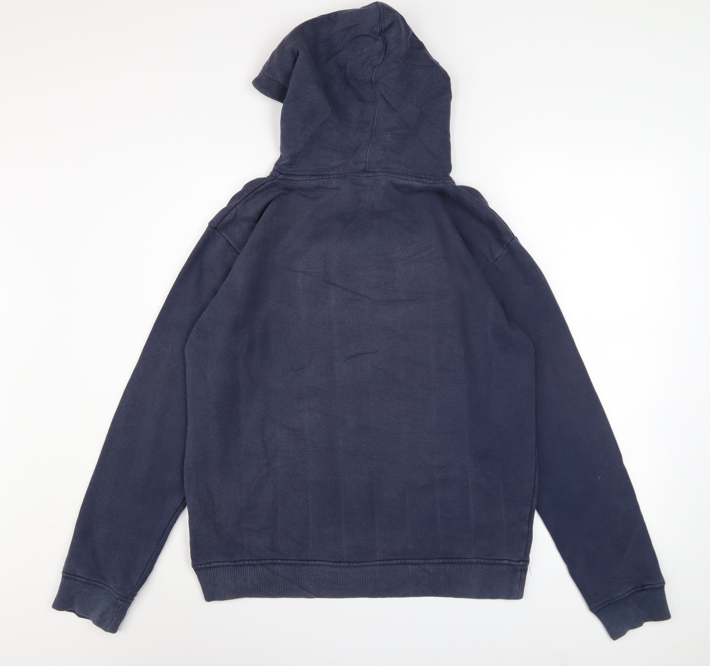 adidas Men's Blue Pullover Hoodie S Logo Fleece Sweatshirt