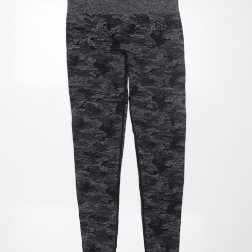 Gymshark Women Grey Camouflage Seamless Leggings Size M