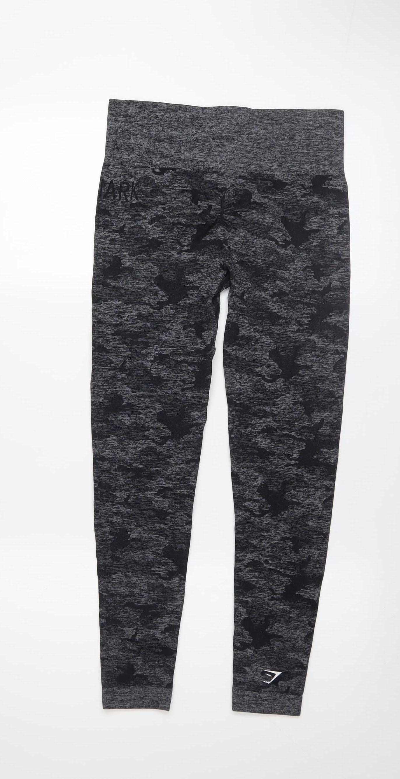 Gymshark Women Grey Camouflage Seamless Leggings Size M
