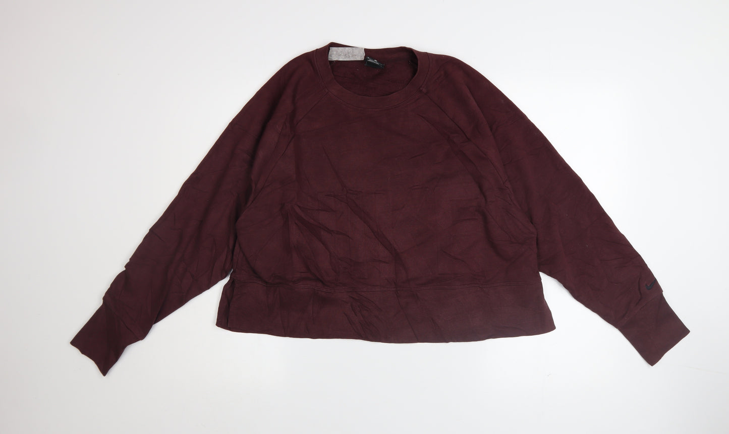 Nike Womens Burgundy Dri-Fit Pullover Sweatshirt Medium