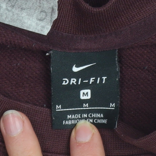 Nike Womens Burgundy Dri-Fit Pullover Sweatshirt Medium
