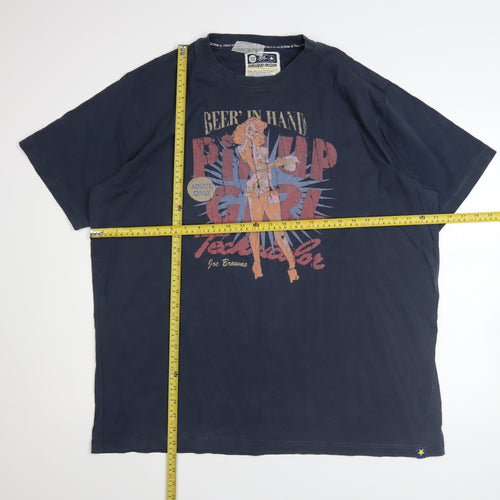Joe Browns Men's Blue Beer Pin Up Graphic T-Shirt XL