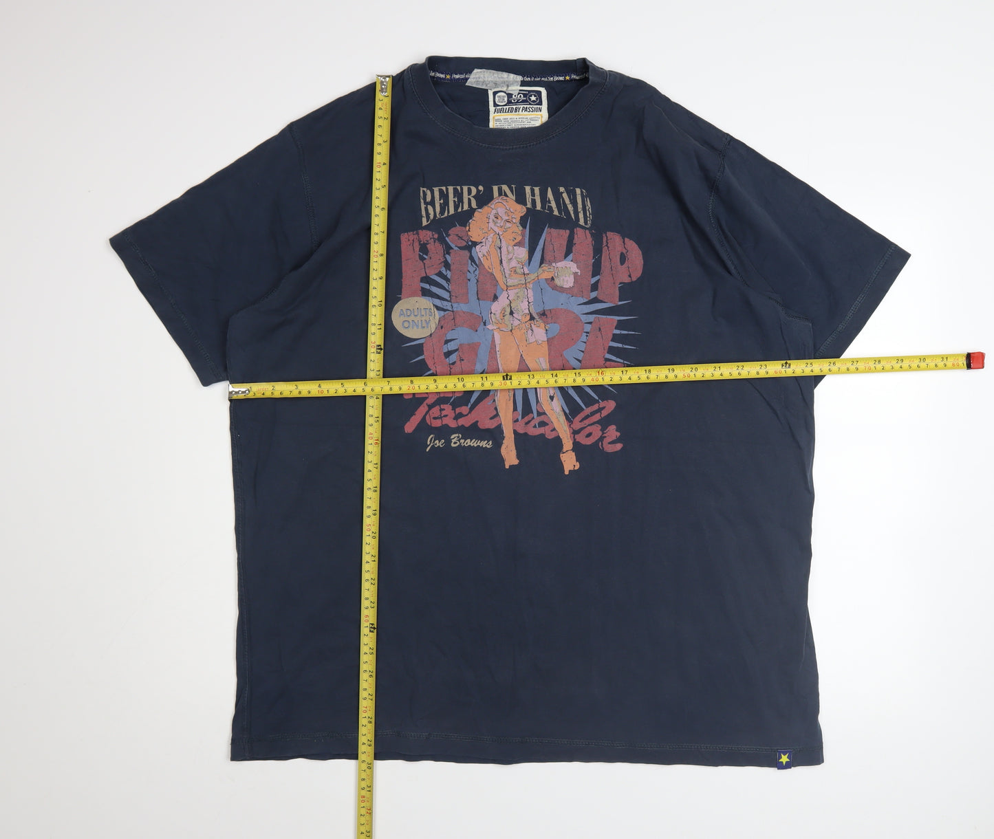 Joe Browns Men's Blue Beer Pin Up Graphic T-Shirt XL