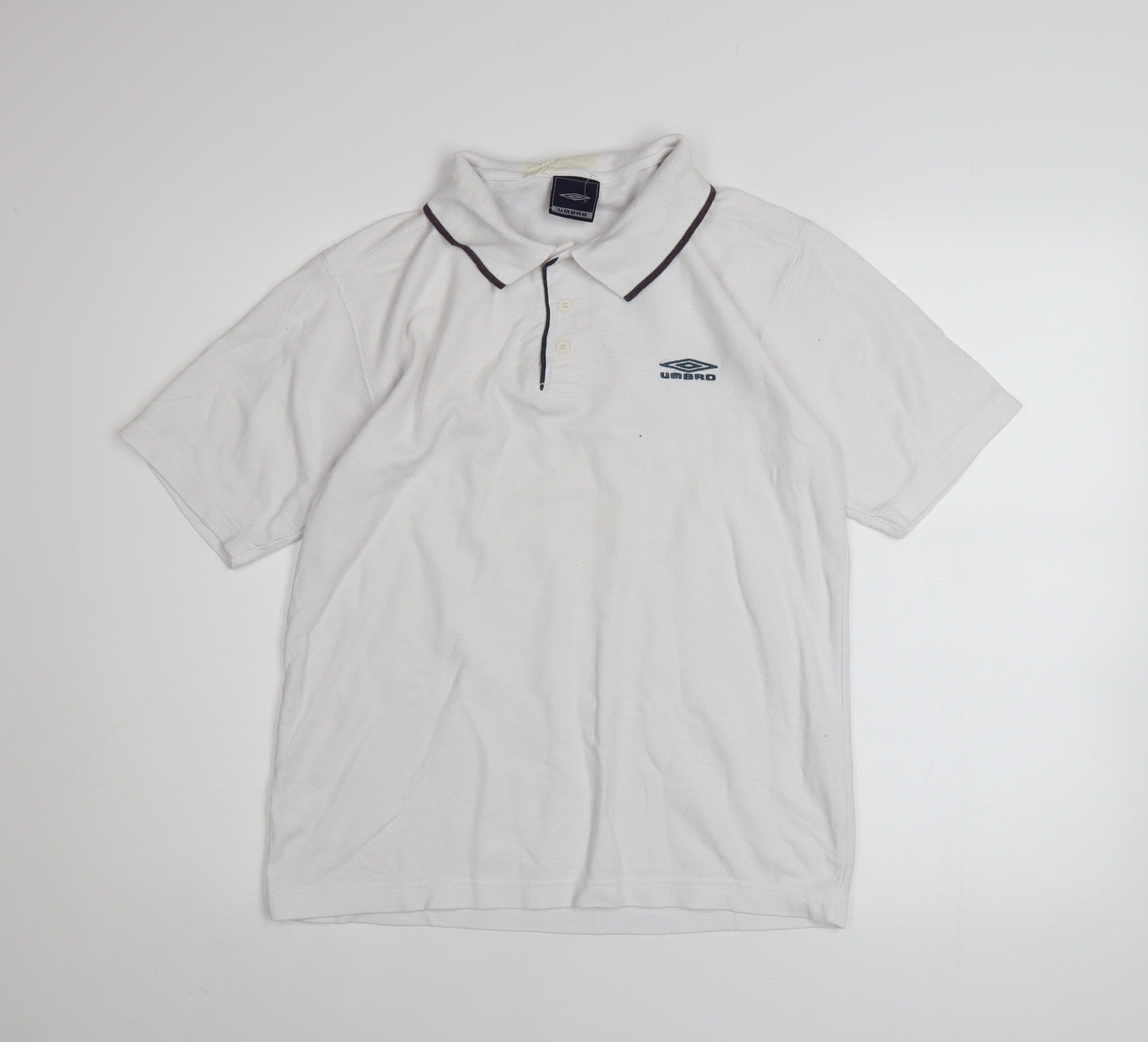 Umbro Men's White Short Sleeve Polo Shirt Size M Classic Fit