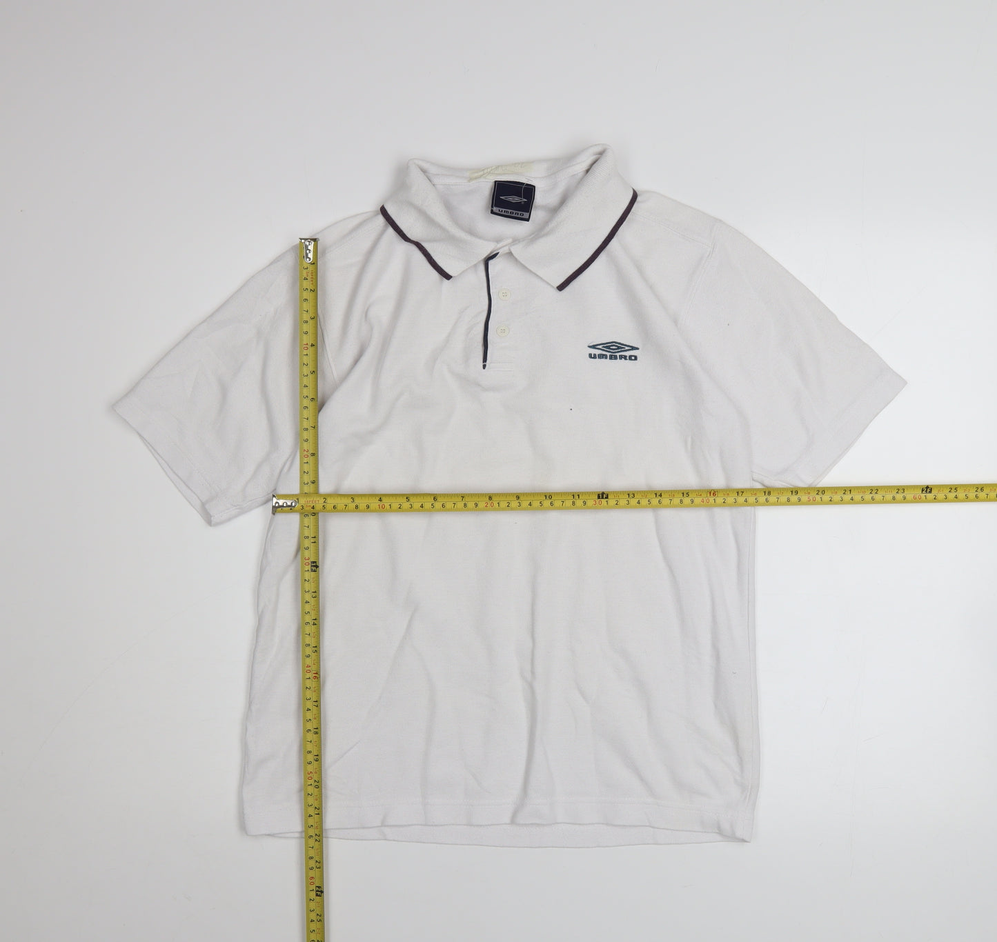 Umbro Men's White Short Sleeve Polo Shirt Size M Classic Fit