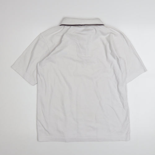 Umbro Men's White Short Sleeve Polo Shirt Size M Classic Fit