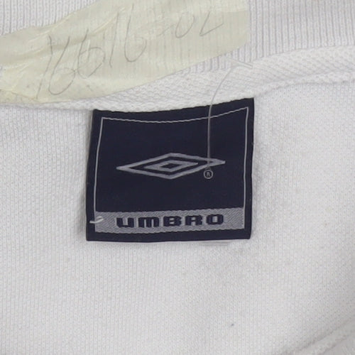 Umbro Men's White Short Sleeve Polo Shirt Size M Classic Fit
