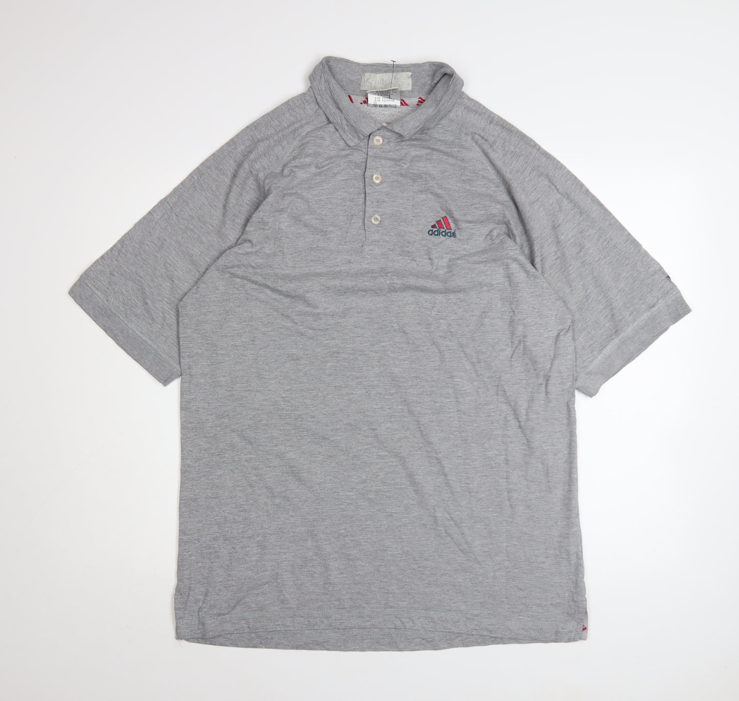 Adidas Mens Grey Polo Shirt Size L Cotton Blend Golf Sportswear