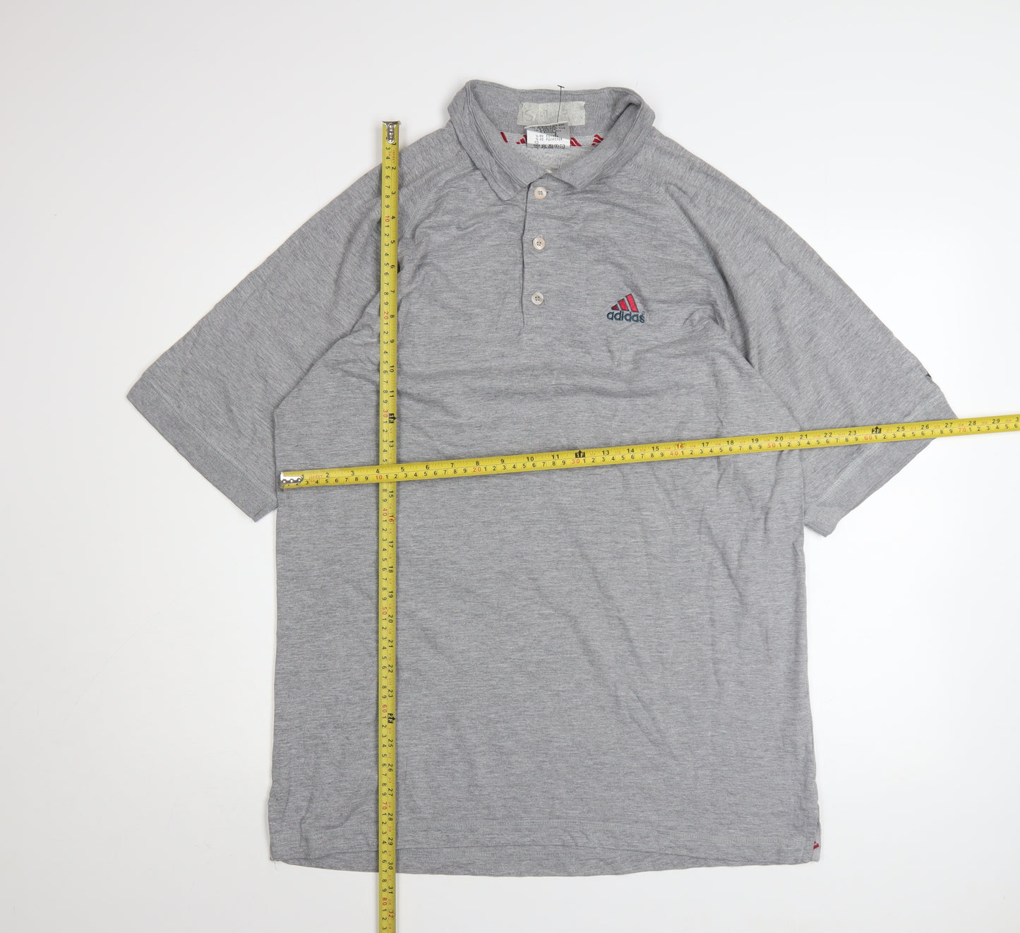 Adidas Mens Grey Polo Shirt Size L Cotton Blend Golf Sportswear