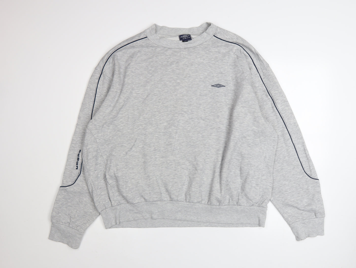 Umbro Men’s Grey XXL Pullover Sweatshirt Crew Neck Logo Sportswear