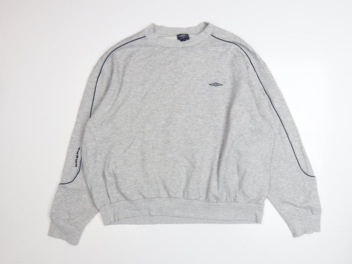 Umbro Men’s Grey XXL Pullover Sweatshirt Crew Neck Logo Sportswear