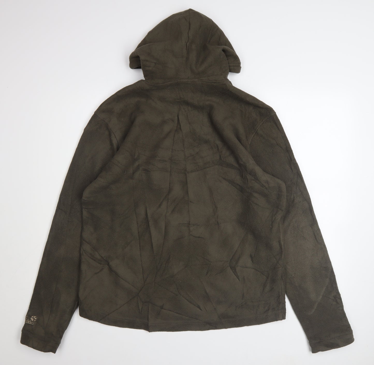 Jack Wolfskin Men's Brown Fleece Pullover Hoodie M Outdoor Kangaroo Pocket