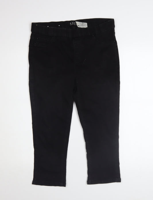 Peacocks Women Black Size 14 Mid Rise Skinny Crop Jeans