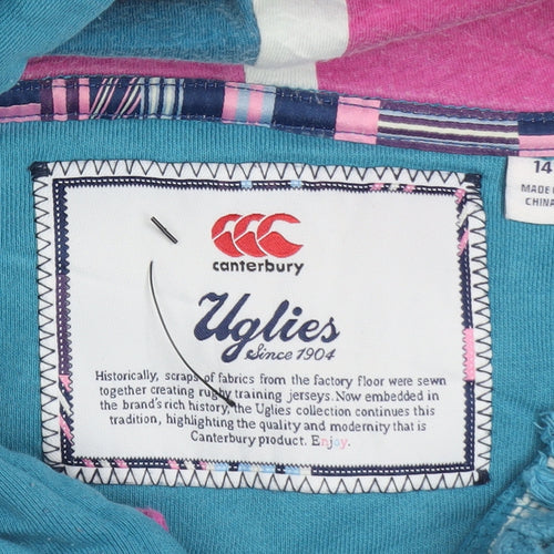 Canterbury Womens Blue Logo Pullover Hoodie Size 14