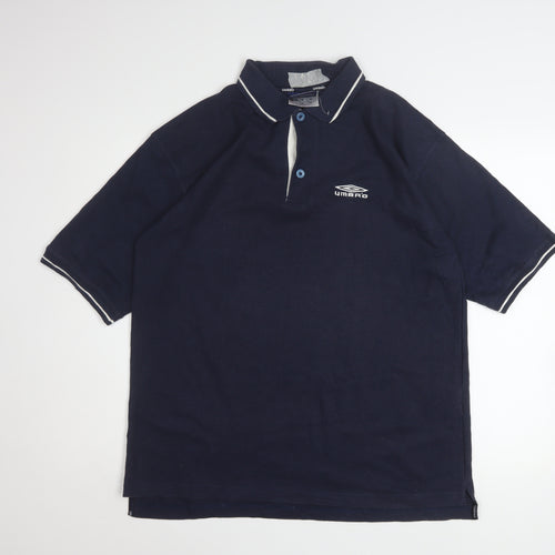 Umbro Men’s Blue L Regular Fit Short Sleeve Polo Shirt
