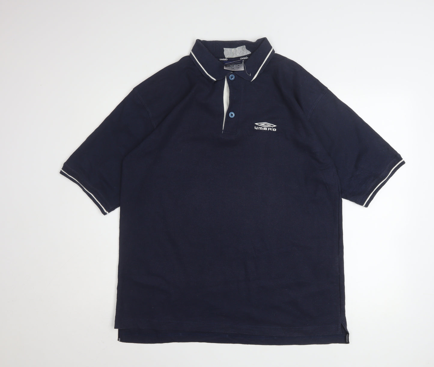 Umbro Men’s Blue L Regular Fit Short Sleeve Polo Shirt